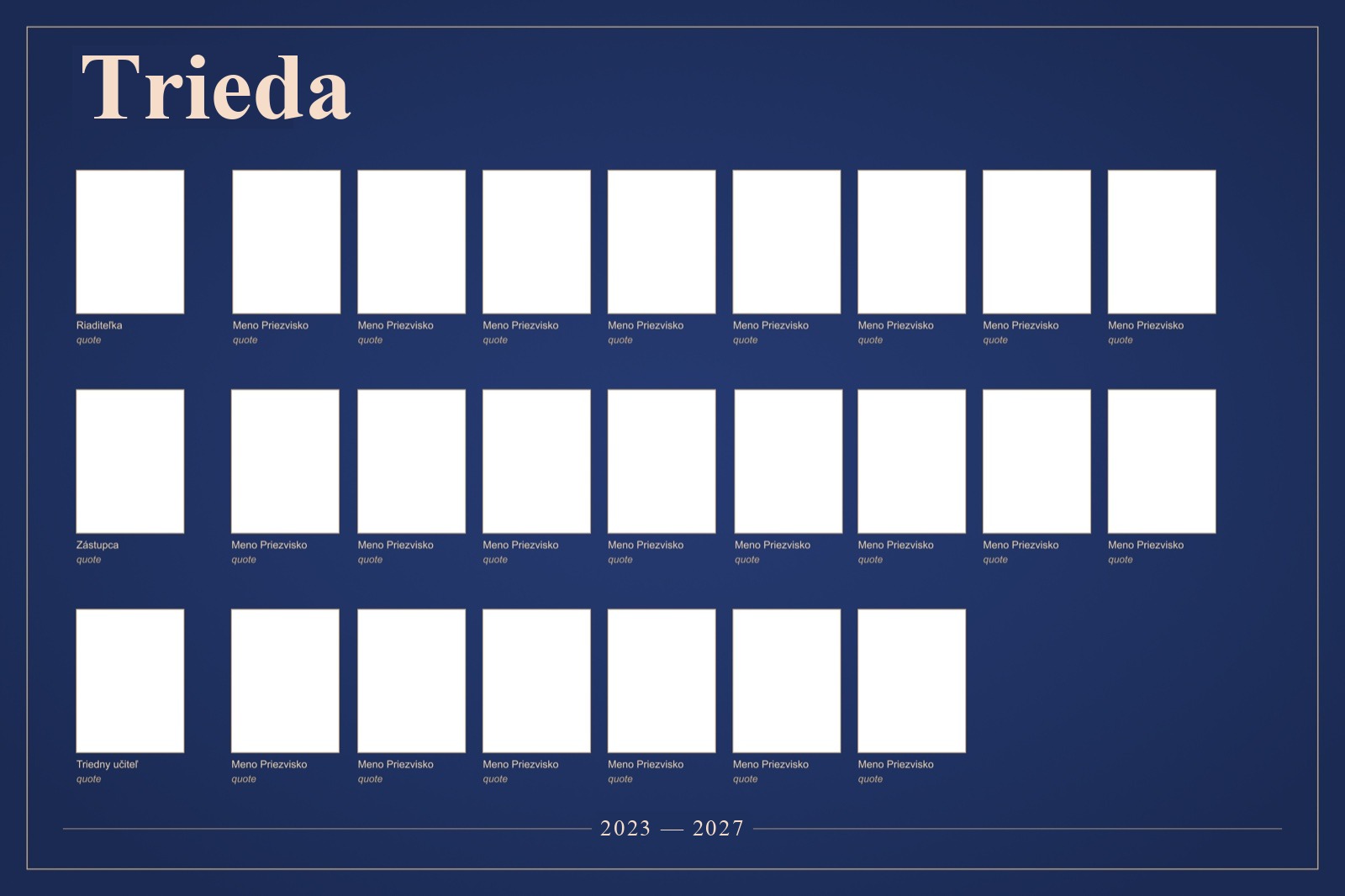 Návrh maturitného tabla IX.B – klasický štýl, AV Slovakia
